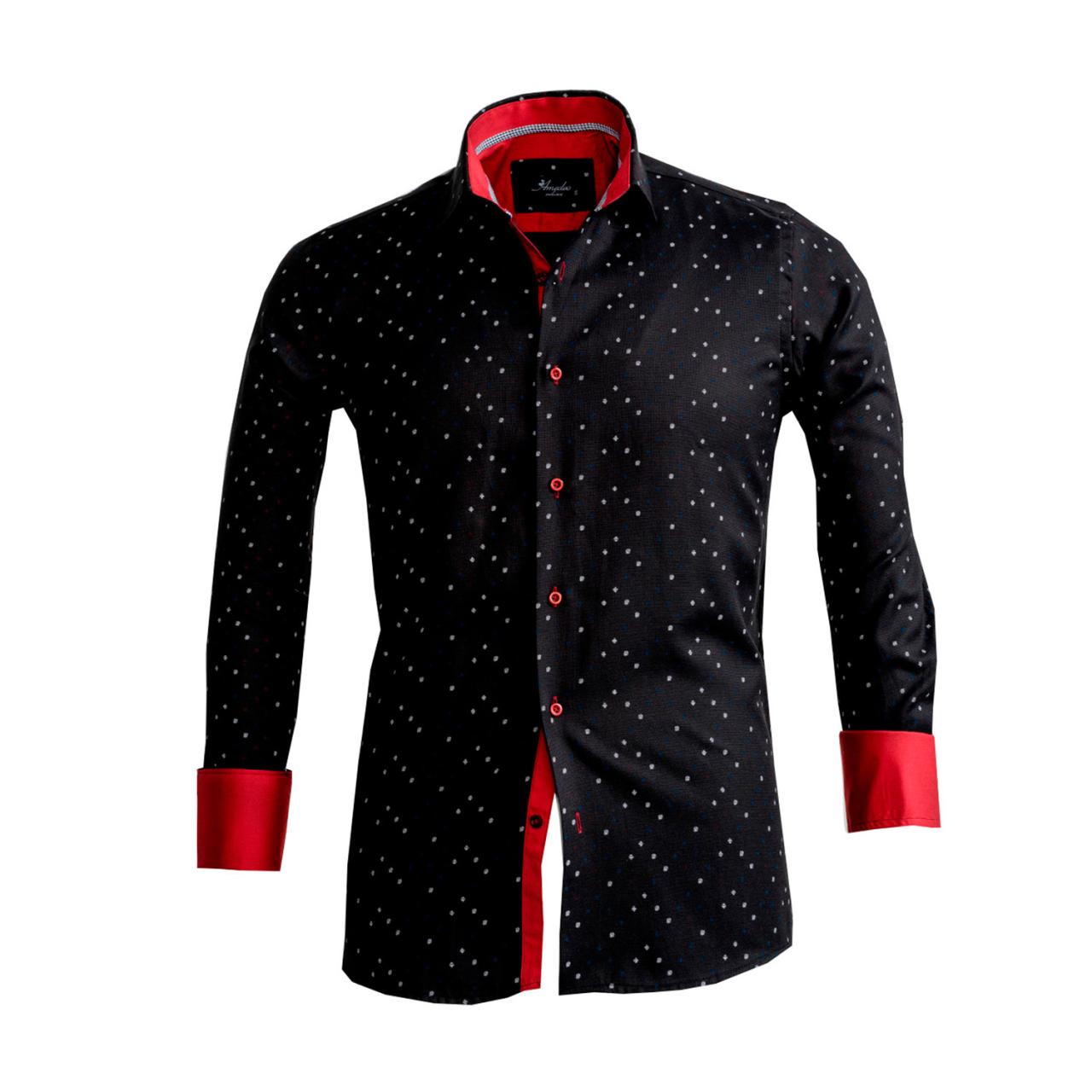 Mens black french cuff dress shirt