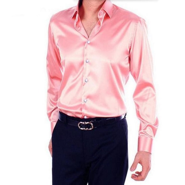 Satin dress shirt mens