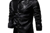 Satin dress shirt mens