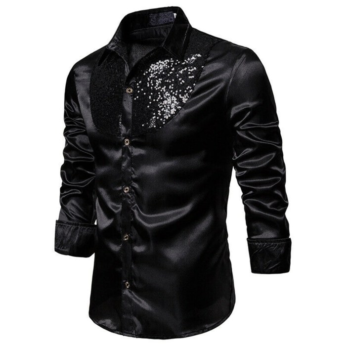 Satin dress shirt mens