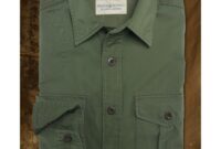 Army green mens dress shirt