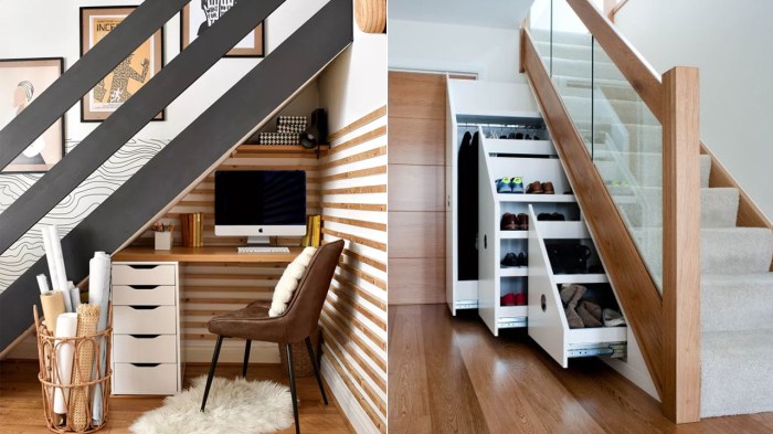 How to decorate a small room under staircase