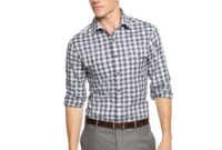 Mens coral plaid dress shirt