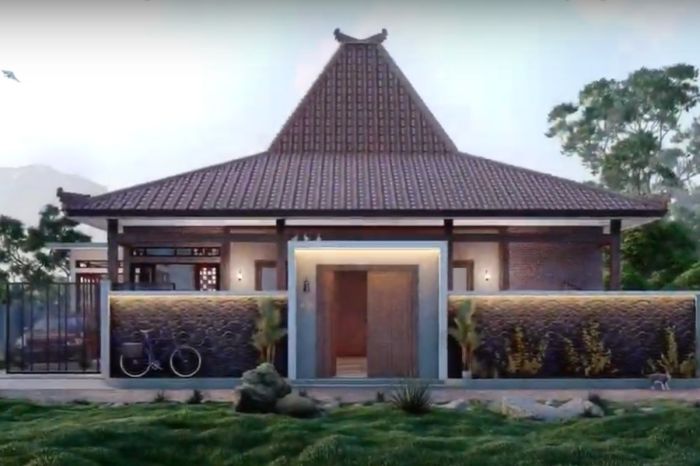 Desain teras model joglo rumah minimalis