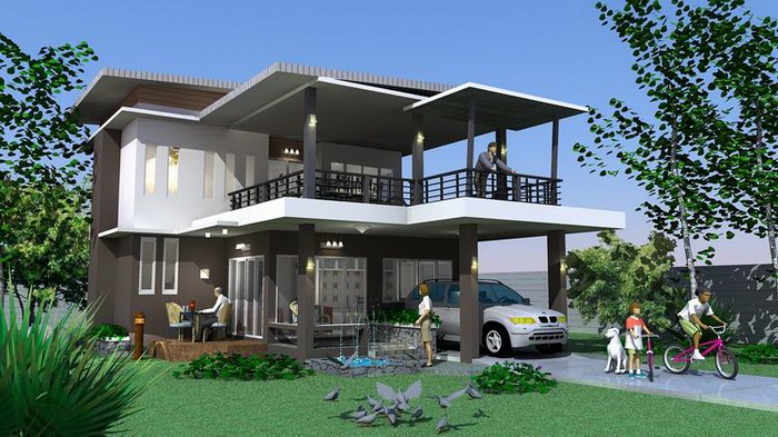 Desain teras rumah lantai 2 minimalis