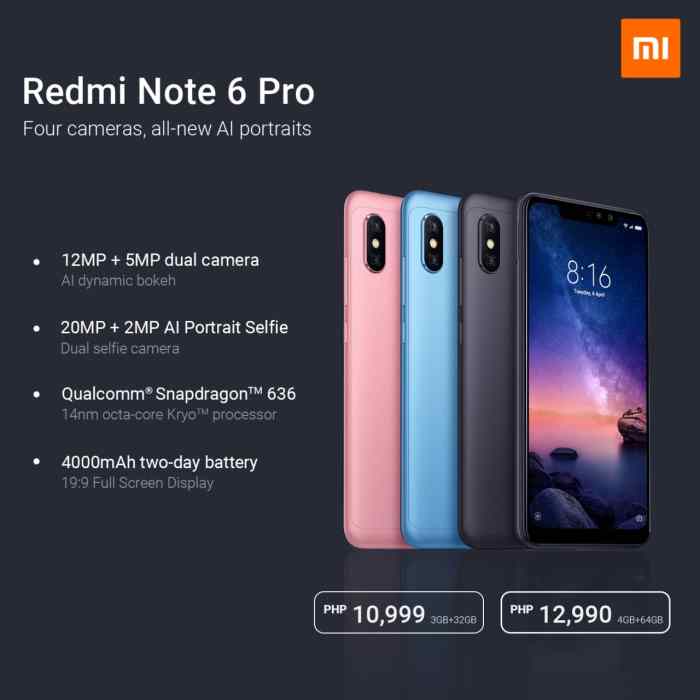 Daftar harga hp xiaomi note 6 pro