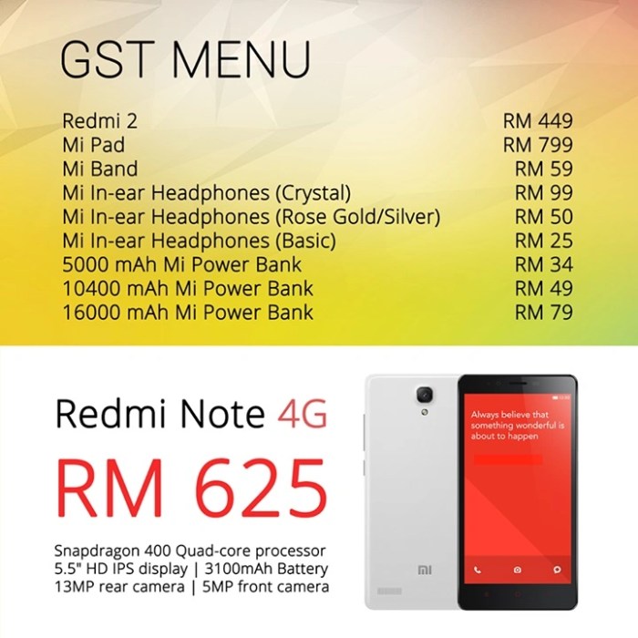 Harga hp xiaomi kredit